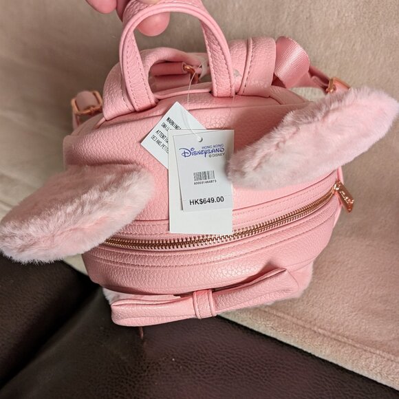 HKDS-Minnie Mouse Loungefly Mini Backpack “Piglet Pink” NWT - Picture 3 of 8